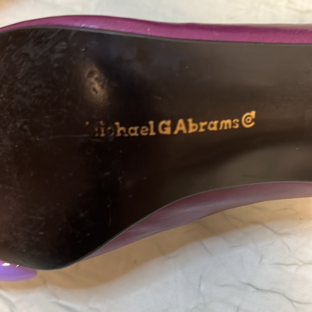 Proxy Michael G Abrams Co Purple Leather Vintage Heels | 7.5 B - Picture 11 of 16